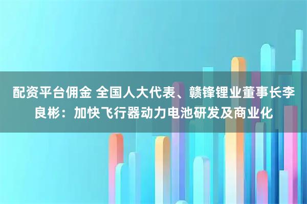 配资平台佣金 全国人大代表、赣锋锂业董事长李良彬：加快飞行器动力电池研发及商业化